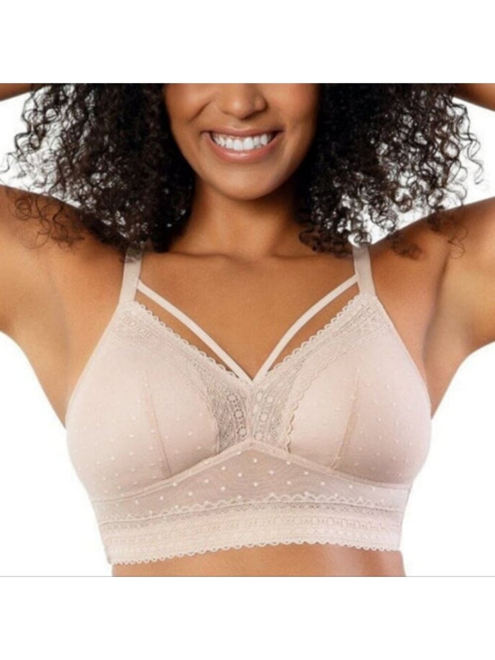 Parfait Lingerie Mia Lined Wireless Lace Bra Bralette Beige Size 32J US 32gg UK